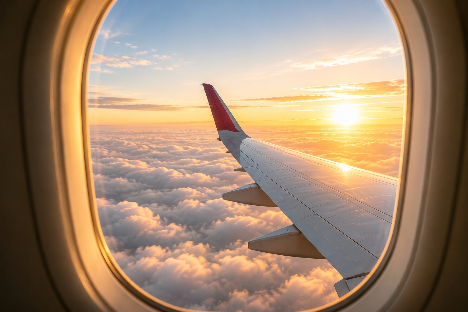 Airplane window view